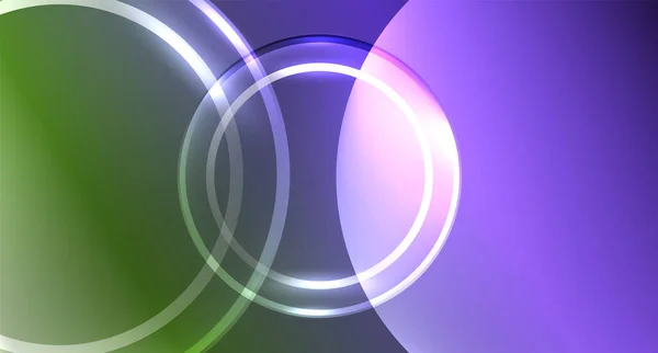Neon Glas Cirkel Copyspace För Din Text Eller Produktpresentation Geometrisk — Stock vektor