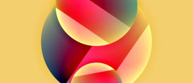 Parlak metal parlayan daireler geometrik arka plan. Asgari soyut kompozisyon. Duvar kağıdı, bayrak, arkaplan, kart, kitap illüstrasyonu için vektör illüstrasyonu, iniş sayfası