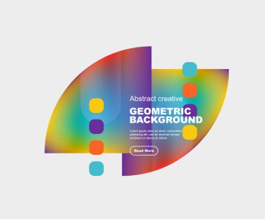 Yuvarlak üçgen ve yuvarlak kare geometrik arkaplan