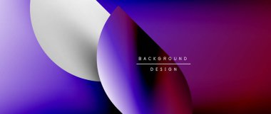 Posterler, kapaklar, afişler, broşürler, web siteleri için parlak renk çemberi ve yuvarlak element minimal geometrik soyut arkaplan