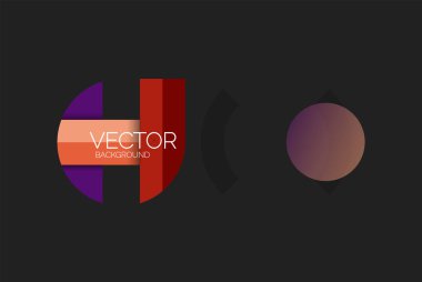 Soyut arkaplan, geometrik asgari yuvarlak şekiller ve dairelerin bileşimi