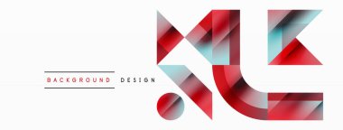 Kareli, üçgenli, daireli geometrik arkaplan. Şekiller uyumlu bir şekilde etkileşir, dijital tasarımlar, sunumlar, web sitesi afişleri, sosyal medya iletileri için görsel olarak çarpıcı bir tasarım oluşturur