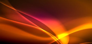 Neon ışıklarının ruhani parıltısında dinamik dalgalar. Hareket akışkanlığı ile neonun ışıl ışıl cazibesini birleştiren kavram, hem canlılığı hem de gelecekteki karmaşıklığı somutlaştıran büyüleyici arka plan.