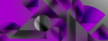 Üçgenler, çizgiler ve yuvarlak şekiller - dinamik geometrik soyut arkaplan. Duvar kağıdı, afiş, arkaplan, iniş sayfası, duvar sanatı, davetiye, baskılar için görsel senfoni