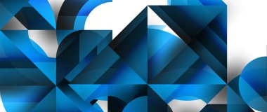 Büyüleyici vektör illüstrasyonu - geometrik, minimalist, soyut arkaplan duvar kağıdı, pankart, arkaplan, iniş sayfası, duvar sanatı, davetiye, baskılar, posterler için daireler ve üçgenlerle süslenmiş