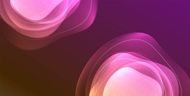 Parlak efektli, şeffaf, akışkan sıvı şekilleri geometrik arka plan. Dalgalı çizgiler yuvarlak. Duvar kağıdı, bayrak, arkaplan, kart, kitap illüstrasyonu için vektör illüstrasyonu, iniş sayfası