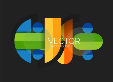 Soyut arkaplan, geometrik asgari yuvarlak şekiller ve dairelerin bileşimi