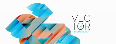 Dinamik soyut vektör arkaplanı. Dairelerin, karelerin ve üçgenlerin uyumlu birleşimi. Geometrik elementler büyüleyici bir zemin oluşturmak için birbirine dolanır. Her şekil biçimlerin kaleydoskopuna katkıda bulunur