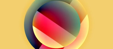 Parlak metal parlayan daireler geometrik arka plan. Asgari soyut kompozisyon. Duvar kağıdı, bayrak, arkaplan, kart, kitap illüstrasyonu için vektör illüstrasyonu, iniş sayfası