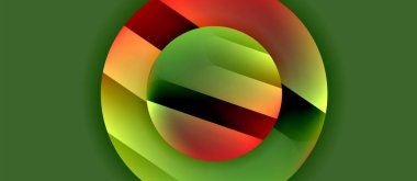 Parlak metal parlayan daireler geometrik arka plan. Asgari soyut kompozisyon. Duvar kağıdı, bayrak, arkaplan, kart, kitap illüstrasyonu için vektör illüstrasyonu, iniş sayfası