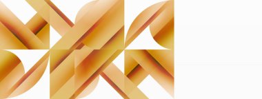 Canlı eğimli üçgenler ve beyaz üzerinde daireler. Dijital tasarımlar, sunumlar, web sitesi afişleri, sosyal medya paylaşımları için şekillerin büyüleyici birleşimi