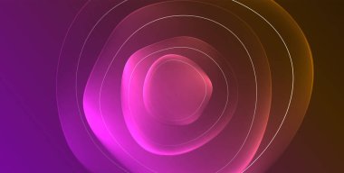 Parlak efektli, şeffaf, akışkan sıvı şekilleri geometrik arka plan. Dalgalı çizgiler yuvarlak. Duvar kağıdı, bayrak, arkaplan, kart, kitap illüstrasyonu için vektör illüstrasyonu, iniş sayfası