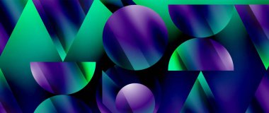 Birbirine kenetlenmiş üçgenler ve dairelerden oluşan büyüleyici soyut arkaplan, hem zerafet hem de modernlik saçan şaşırtıcı şekiller ve desenler oluşturur.