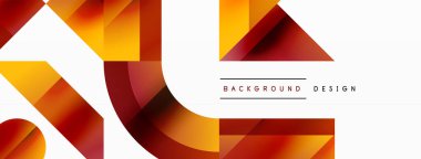 Kareli, üçgenli, daireli geometrik arkaplan. Şekiller uyumlu bir şekilde etkileşir, dijital tasarımlar, sunumlar, web sitesi afişleri, sosyal medya iletileri için görsel olarak çarpıcı bir tasarım oluşturur