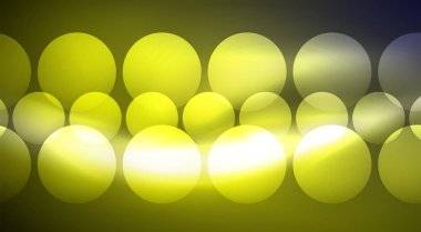 Parlak Işık Neon Baloncuk Çemberleri. Duvar kağıdı, bayrak, arkaplan, kart, kitap illüstrasyonu için vektör illüstrasyonu, iniş sayfası