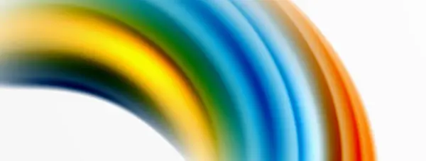 Rainbow Färg Silke Suddig Vågig Linje Bakgrund Vit Lyxigt Pulserande — Stock vektor