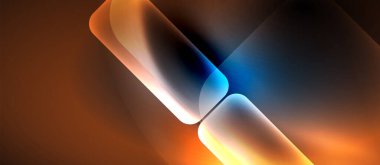 Metin veya ürün sunumu için neon cam şekilleri geometrik arkaplan. Duvar kağıdı, bayrak, arkaplan, kart, kitap illüstrasyonu için vektör illüstrasyonu, iniş sayfası