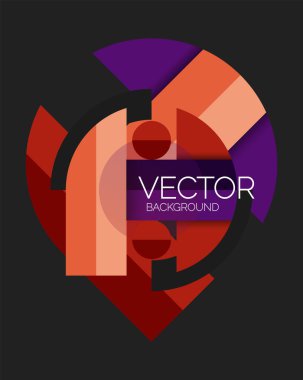 Soyut arkaplan, geometrik asgari yuvarlak şekiller ve dairelerin bileşimi