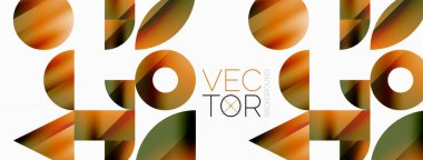 Çeşitli geometrik şekiller, dijital tasarımlar, sunumlar, web sitesi afişleri, sosyal medya paylaşımları için çağdaş tasarım için çok yönlü bir tablo sunarak, asgari soyut bir zemin üzerinde birleşir.