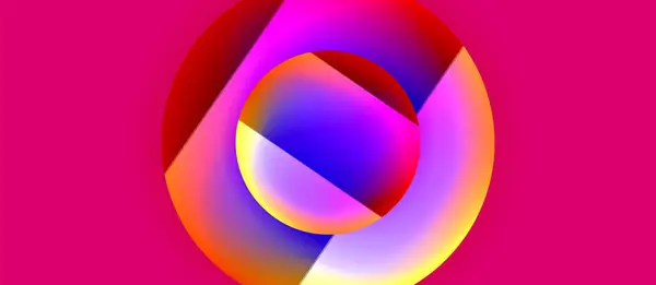 Hochglanz Metall Glühenden Kreisen Geometrischen Hintergrund Minimal Abstrakte Komposition Vektor — Stockvektor