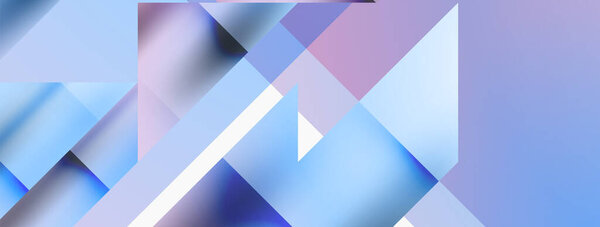 Vivid abstraction unfolds. Triangles in seamless harmony, composing dynamic geometric backdrop. Interplay of angles and hues forms captivating tapestry, evoking modernity and artistic allure