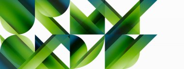 Gradyan renk üçgenleri ve beyaz daireler. Dinamik karışım büyüleyici görsel etki yaratıyor. Dijital tasarımlar, sunumlar, web sitesi afişleri, sosyal medya paylaşımları için geometrik arkaplan