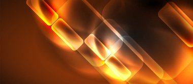 Metin veya ürün sunumu için neon cam şekilleri geometrik arkaplan. Duvar kağıdı, bayrak, arkaplan, kart, kitap illüstrasyonu için vektör illüstrasyonu, iniş sayfası