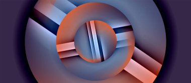 Parlak metal parlayan daireler geometrik arka plan. Asgari soyut kompozisyon. Duvar kağıdı, bayrak, arkaplan, kart, kitap illüstrasyonu için vektör illüstrasyonu, iniş sayfası