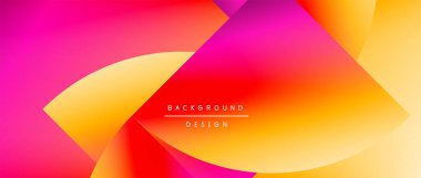 Posterler, kapaklar, afişler, broşürler, web siteleri için parlak renk çemberi ve yuvarlak element minimal geometrik soyut arkaplan