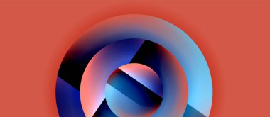 Parlak metal parlayan daireler geometrik arka plan. Asgari soyut kompozisyon. Duvar kağıdı, bayrak, arkaplan, kart, kitap illüstrasyonu için vektör illüstrasyonu, iniş sayfası