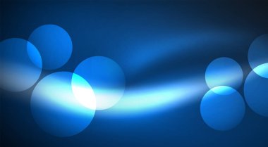 Parlak Işık Neon Baloncuk Çemberleri. Duvar kağıdı, bayrak, arkaplan, kart, kitap illüstrasyonu için vektör illüstrasyonu, iniş sayfası