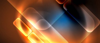 Metin veya ürün sunumu için neon cam şekilleri geometrik arkaplan. Duvar kağıdı, bayrak, arkaplan, kart, kitap illüstrasyonu için vektör illüstrasyonu, iniş sayfası