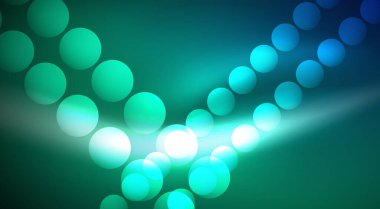 Parlak Işık Neon Baloncuk Çemberleri. Duvar kağıdı, bayrak, arkaplan, kart, kitap illüstrasyonu için vektör illüstrasyonu, iniş sayfası