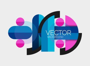 Soyut arkaplan, geometrik asgari yuvarlak şekiller ve dairelerin bileşimi