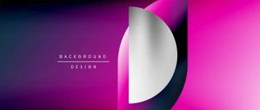 Posterler, kapaklar, afişler, broşürler, web siteleri için parlak renk çemberi ve yuvarlak element minimal geometrik soyut arkaplan