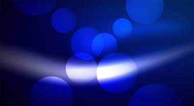 Parlak Işık Neon Baloncuk Çemberleri. Duvar kağıdı, bayrak, arkaplan, kart, kitap illüstrasyonu için vektör illüstrasyonu, iniş sayfası