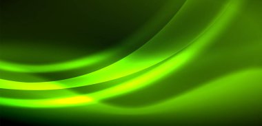 Neon ışıklarının ruhani parıltısında dinamik dalgalar. Hareket akışkanlığı ile neonun ışıl ışıl cazibesini birleştiren kavram, hem canlılığı hem de gelecekteki karmaşıklığı somutlaştıran büyüleyici arka plan.