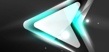 Neon hız oku ve çizgi arka planı şekillendirir. Parlak arka planlı yüksek teknoloji konsepti. Karanlıkta parlayan ışık efekti