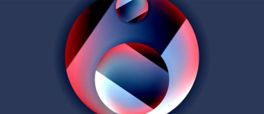 Parlak metal parlayan daireler geometrik arka plan. Asgari soyut kompozisyon. Duvar kağıdı, bayrak, arkaplan, kart, kitap illüstrasyonu için vektör illüstrasyonu, iniş sayfası