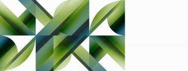 Canlı eğimli üçgenler ve beyaz üzerinde daireler. Dijital tasarımlar, sunumlar, web sitesi afişleri, sosyal medya paylaşımları için şekillerin büyüleyici birleşimi