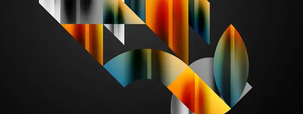 Formes Géométriques Abstraites Symbolisant Technologie Créative Art Numérique Communication Sociale — Image vectorielle
