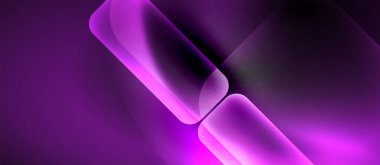 Metin veya ürün sunumu için neon cam şekilleri geometrik arkaplan. Duvar kağıdı, bayrak, arkaplan, kart, kitap illüstrasyonu için vektör illüstrasyonu, iniş sayfası