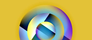 Parlak metal parlayan daireler geometrik arka plan. Asgari soyut kompozisyon. Duvar kağıdı, bayrak, arkaplan, kart, kitap illüstrasyonu için vektör illüstrasyonu, iniş sayfası