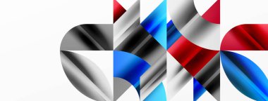 Soyut geometrik şekilli geometrik arkaplan. Yaratıcı teknoloji kavramı, dijital sanat, sosyal iletişim, poster, kapak, afiş, broşür, web sitesi için modern bilim