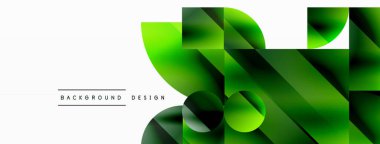 Vektör arkaplanı. Minimalist geometrik arkaplan daireler ve şekillerle süslenmiş. Dijital tasarımlar, sunumlar, web sitesi afişleri, sosyal medya paylaşımları için yaratıcılığı davet eden soyut sanat