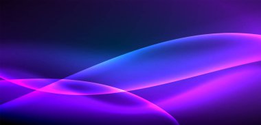 Neon ışıklarının ruhani parıltısında dinamik dalgalar. Hareket akışkanlığı ile neonun ışıl ışıl cazibesini birleştiren kavram, hem canlılığı hem de gelecekteki karmaşıklığı somutlaştıran büyüleyici arka plan.