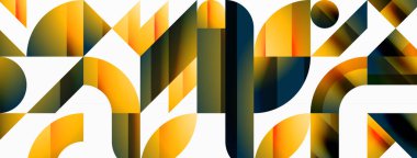 Üçgen ve daire minimalist kompozisyonu. Duvar kağıdı, afiş, arkaplan, iniş sayfası, duvar sanatı, davetiye, baskılar için büyüleyici görsel tasarım geometrik ahenkle buluşur