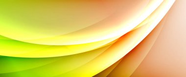 Değişken renk arkaplanındaki dinamik dalgalar. Duvar kağıdı, bayrak, arkaplan, kart, kitap illüstrasyonu için vektör illüstrasyonu, iniş sayfası