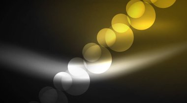 Parlak Işık Neon Baloncuk Çemberleri. Duvar kağıdı, bayrak, arkaplan, kart, kitap illüstrasyonu için vektör illüstrasyonu, iniş sayfası