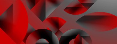 Üçgenler, çizgiler ve yuvarlak şekiller - dinamik geometrik soyut arkaplan. Duvar kağıdı, afiş, arkaplan, iniş sayfası, duvar sanatı, davetiye, baskılar için görsel senfoni